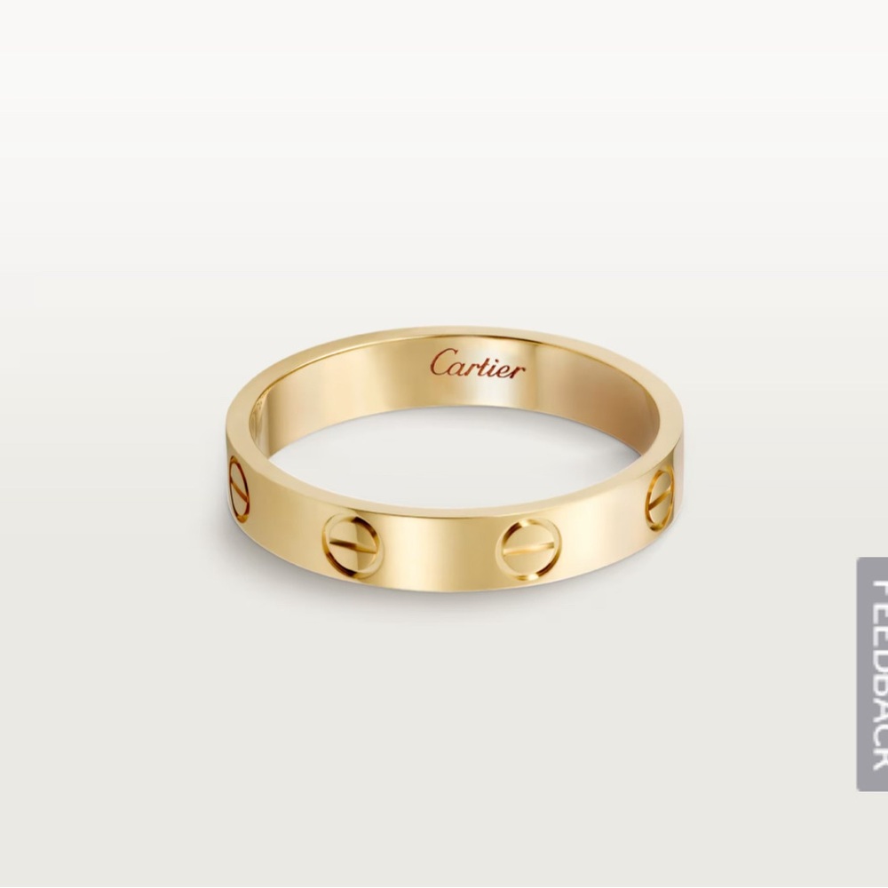 Gold Cartier Love Wedding Band, size 55.